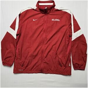 University Of Oklahoma Sooners Nike Storm Fit Full Zip Windbreaker XL Jacket